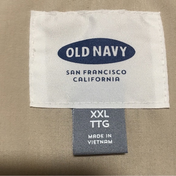 Old Navy Tan Quilted Jacket Open front Cotton XXL NEW OR LIKE NEW - Picture 4 of 12